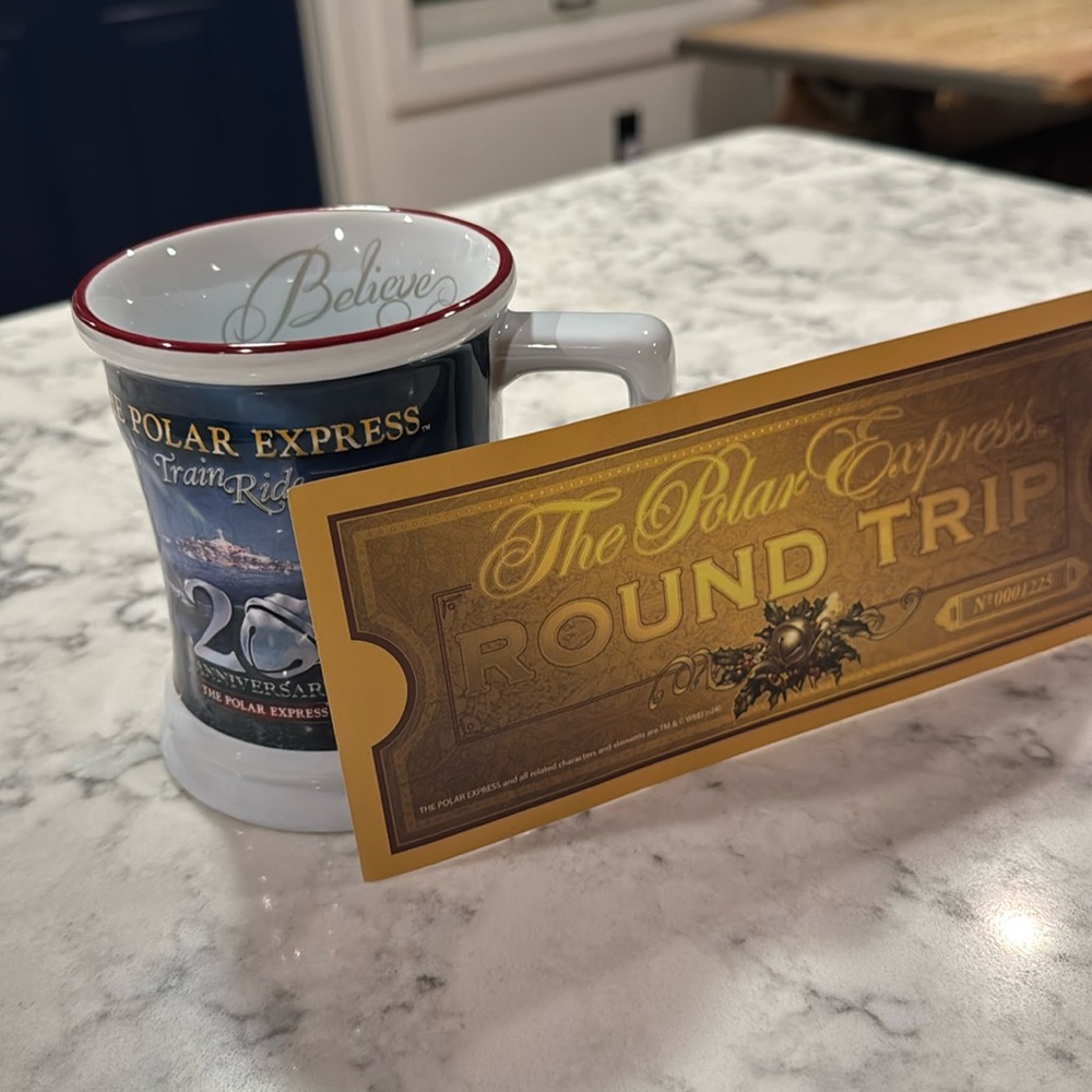 Polar Express VIP mug and golden ticket brand new